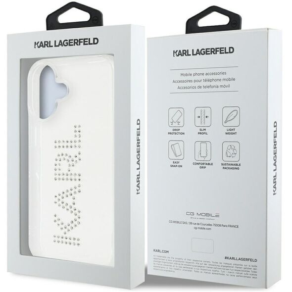 ETUI KARL LAGERFELD IML RHINESTONES LOGO DO IPHONE 16 PRZEZROCZYSTY