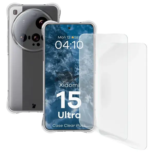 Etui + 2x folia na ekran Bizon Case Clear Pack do Xiaomi 15 Ultra