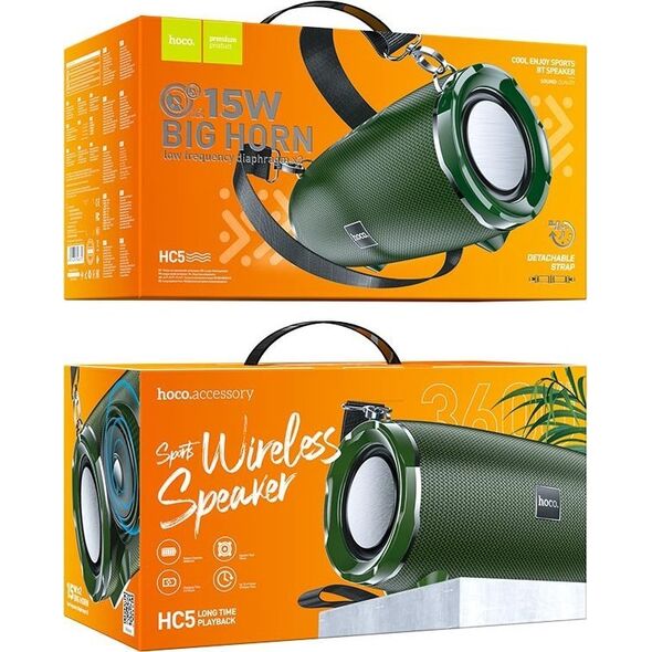 HOCO głośnik bluetooth 2 x 15W HC5 ciemno zielony