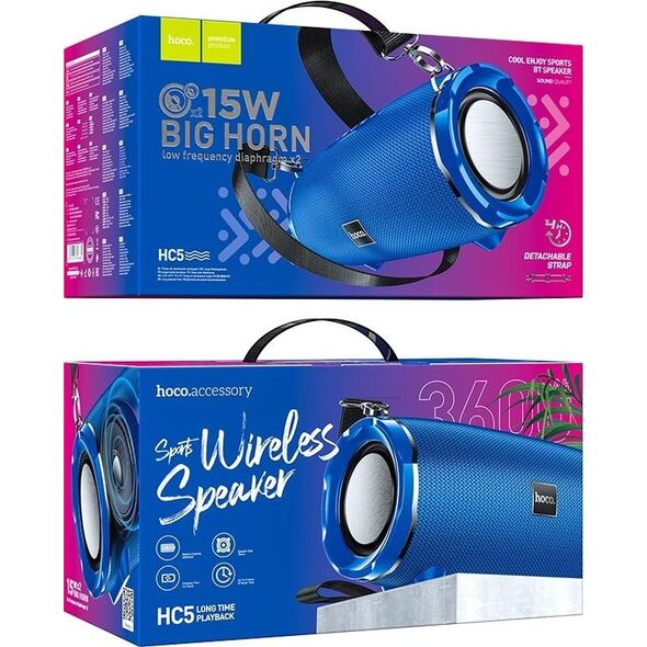 HOCO głośnik bluetooth 2 x 15W HC5 niebieski
