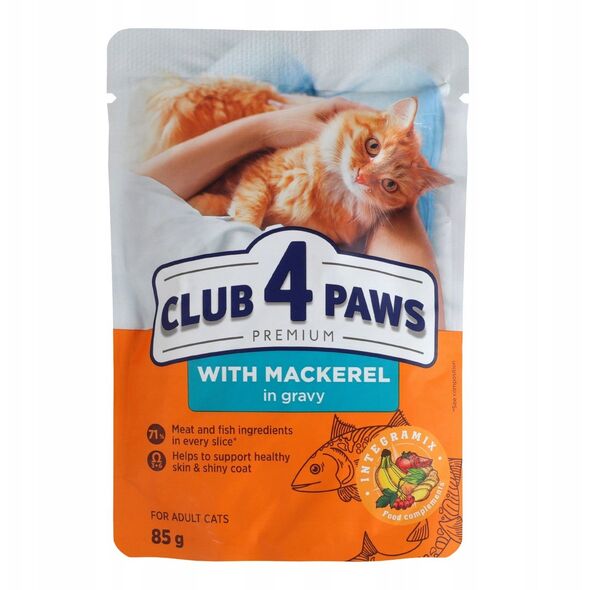 CLUB4Ł KOT sasz.85g  MAKRELA w sosie       /24