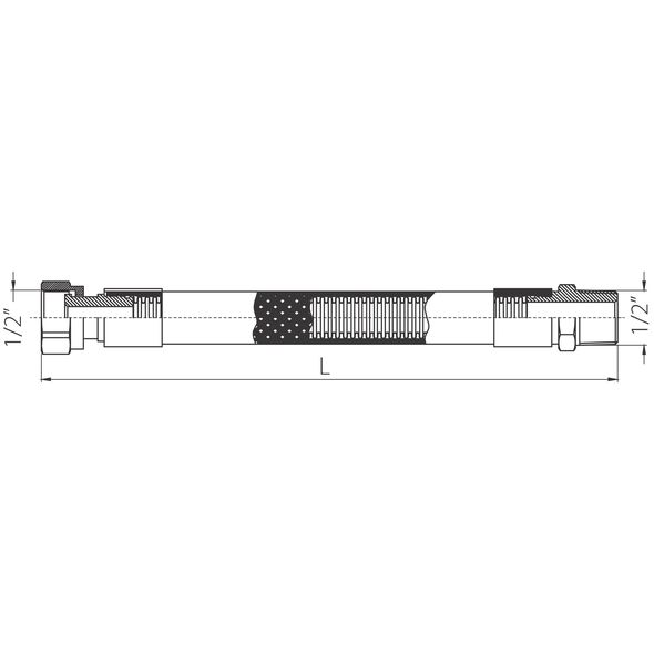 Ferro Wąż do gazu 1/2" 75cm WG0750