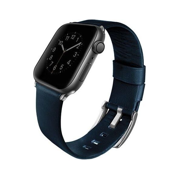 Uniq UNIQ pasek Mondain Apple Watch Series 4 44MM Genuine Leather niebieski/royal blue