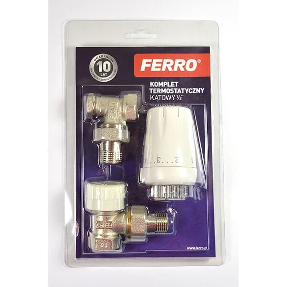 Ferro Komplet termostatyczny kątowy 1/2” (ZTM08)