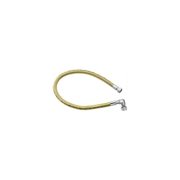 Ferro Wąż do gazu nakrętno-nakrętny 1/2" 0,75m PVC z kolanem (WGK0750)