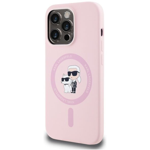 ETUI KARL LAGERFELD SILICONE KARL&CHOUPETTE MAGSAFE DO IPHONE 14 PRO MAX RÓŻOWY