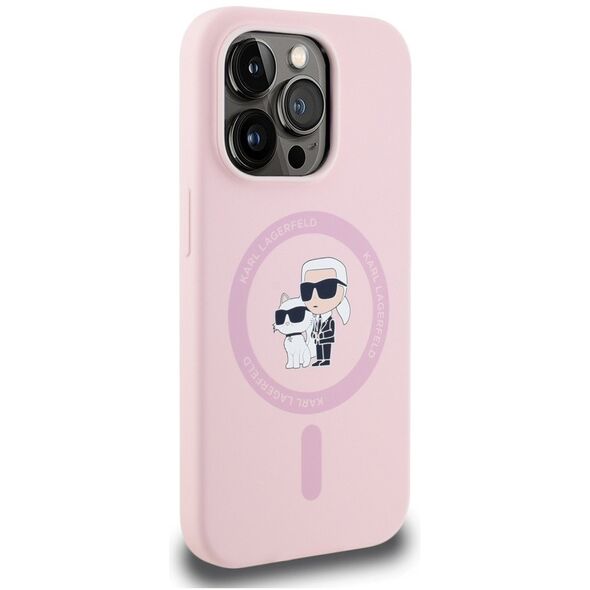 ETUI KARL LAGERFELD SILICONE KARL&CHOUPETTE MAGSAFE DO IPHONE 14 PRO MAX RÓŻOWY