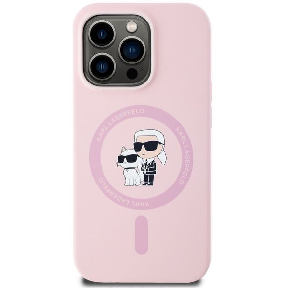 ETUI KARL LAGERFELD SILICONE KARL&CHOUPETTE MAGSAFE DO IPHONE 14 PRO RÓŻOWY