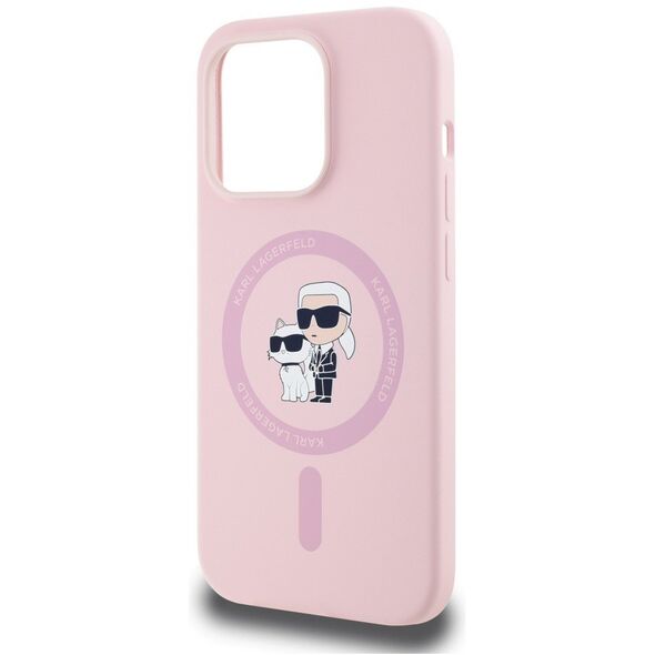 ETUI KARL LAGERFELD SILICONE KARL&CHOUPETTE MAGSAFE DO IPHONE 14 PRO RÓŻOWY
