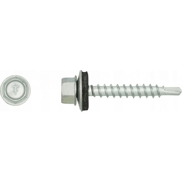 Stoginiai savisriegiai KOELNER, 4,8 x 35 mm, 250 vnt. Cinkuoti, su tarpine, RAL8019, RR32