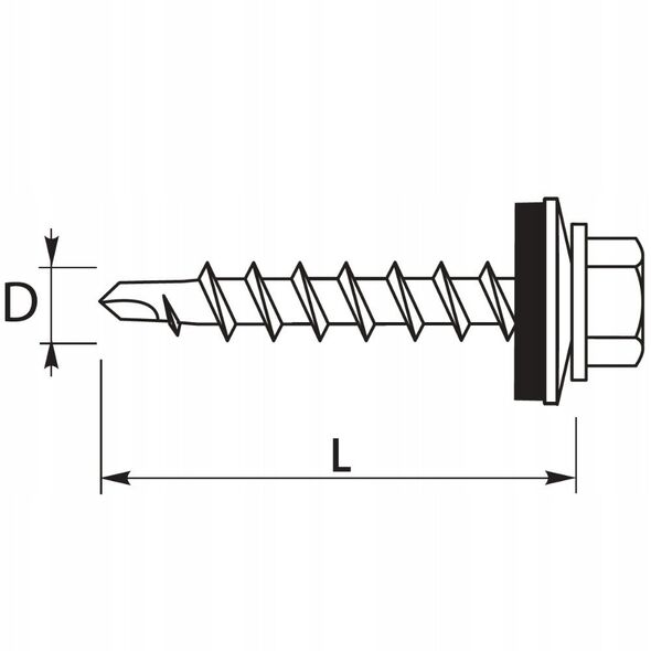 Savisriegiai GUNNEBO, 4,8 x 50 mm, 100 vnt., ZN Cinkuoti, su tarpine, rudos spalvos RAL8017