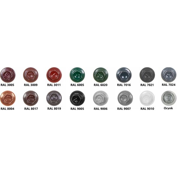 Savisriegiai GUNNEBO, 4,8 x 50 mm, 100 vnt., ZN Cinkuoti, su tarpine, rudos spalvos RAL8017