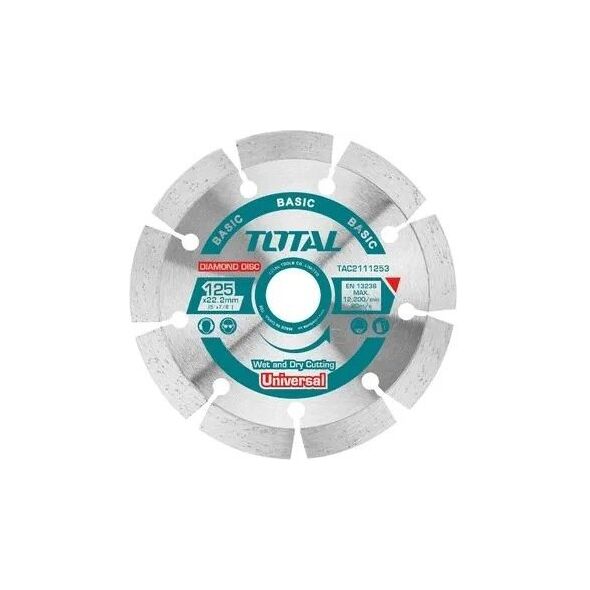 Deimantinis pjovimo diskas TOTAL, sausam pjovimui, 230x22 mm, segmento plotis 7,5 mm, TAC2112303