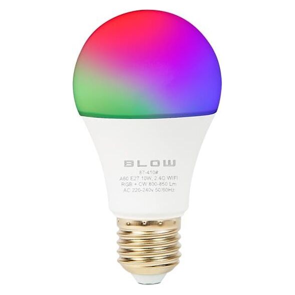 Blow 87-410# Żarówka led  e27 10w 230v rgb+cw wifi