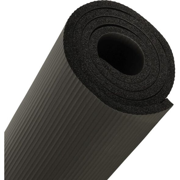 Mata do ćwiczeń jogi gruba 185x80x1,5 cm czarna