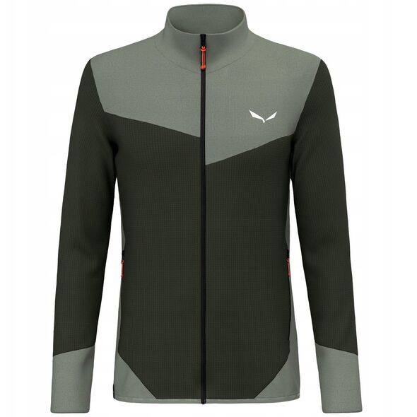 Bluza polarowa Salewa Puez Waffle Hyb PL Jacket - olive/shadow