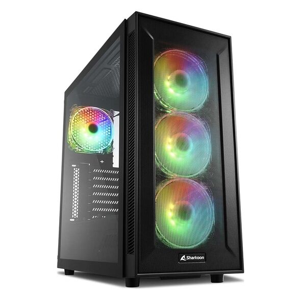 Sharkoon TG6M RGB Midi Tower Μαύρο (TG6MRGB) (SHRTG6MRGB) έως 12 άτοκες Δόσεις