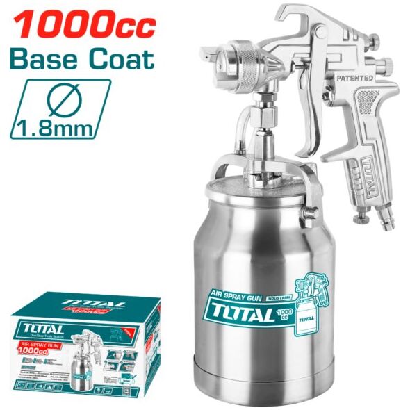 Dazymo pistoletas TOTAL, su metaliniu apatiniu indu 1L, pirminiam sluoksniui, 1.5 mm, 140-180 mm, TA