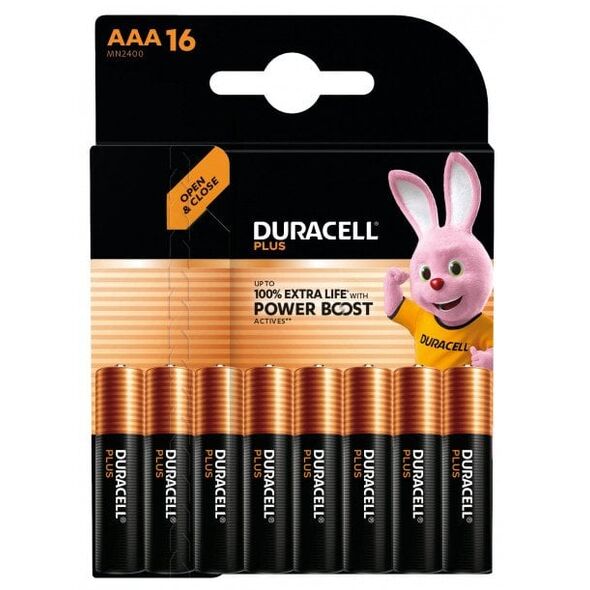 1x16 Duracell Plus Power Boost MN2400 AAA Micro LR03 1,5V