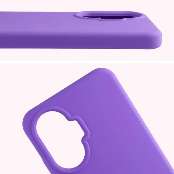 Silikonowe etui Bizon Soft Case do Xiaomi POCO F7 fioletowe