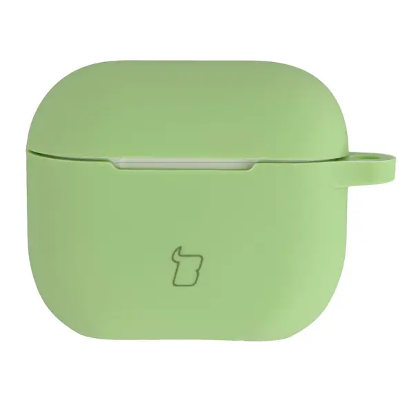Silikonowe etui z karabińczykiem Bizon Case Headphone Silicone do Apple AirPods 3 jasnozielone