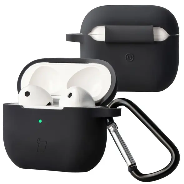 Silikonowe etui z karabińczykiem Bizon Case Headphone Silicone do Apple AirPods 3 czarne