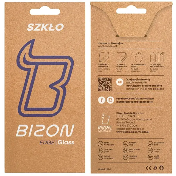 Szkło hartowane Bizon Glass Edge 2 do Xiaomi Redmi A5 4G / Poco C71 czarna ramka