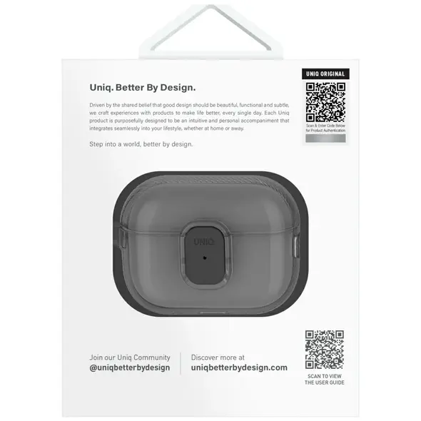 Etui UNIQ Glase Pro do Apple AirPods Pro 2 Lock Case dymny