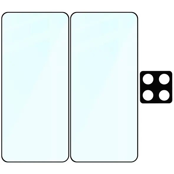 2x szkło na ekran + 1x szkło na aparat Bizon Edge 2 Pack do Xiaomi 14T