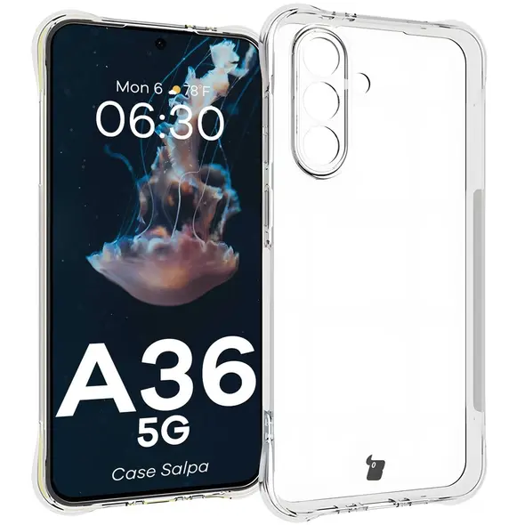 Elastyczne etui Bizon Case Salpa do Samsung Galaxy A36 5G przezroczyste