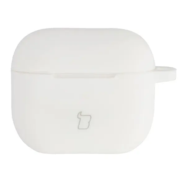 Silikonowe etui z karabińczykiem Bizon Case Headphone Silicone do Apple AirPods 3 białe