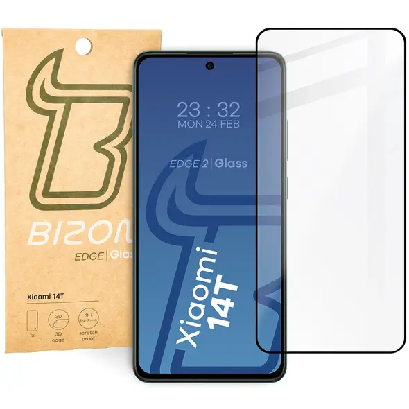 Szkło hartowane Bizon Glass Edge 2 do Xiaomi 14T czarna ramka