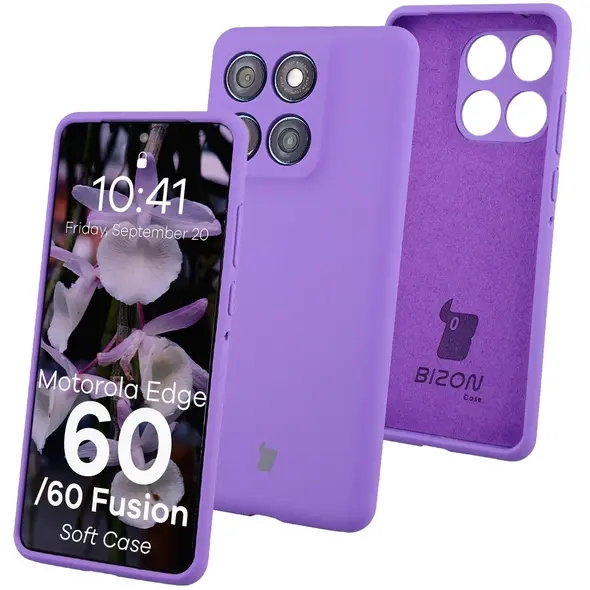Silikonowe etui Bizon Soft Case do Motorola Edge 60 Fusion / 60 fioletowe
