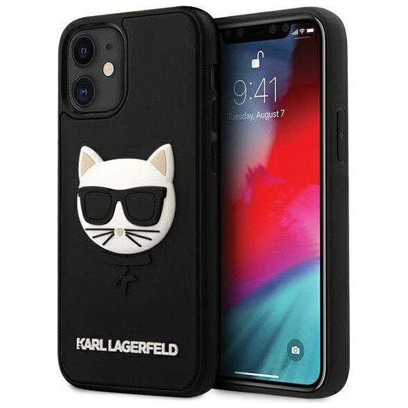 Karl Lagerfeld Etui Karl Lagerfeld Rubber Choupette HardCase 3D do iPhone 12 Mini czarne