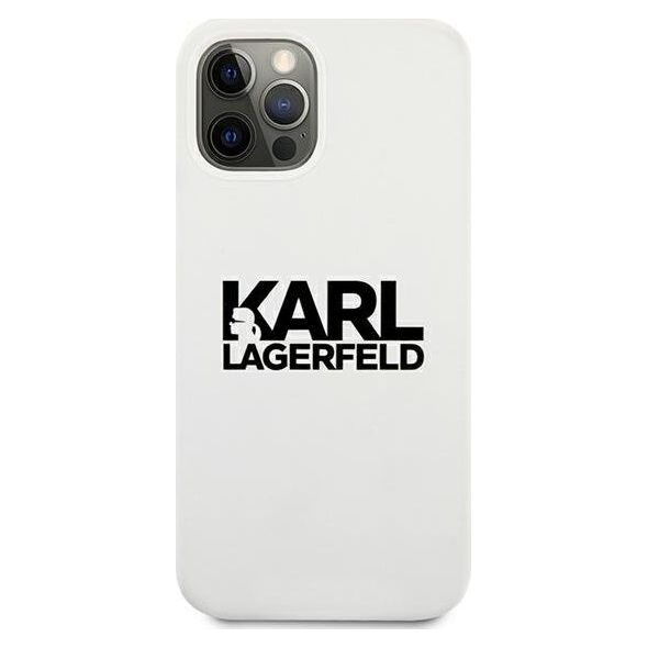Karl Lagerfeld Karl Lagerfeld KLHCP12LSLKLWH iPhone 12 Pro Max 6,7" Silicone Stack Logo biały/white
