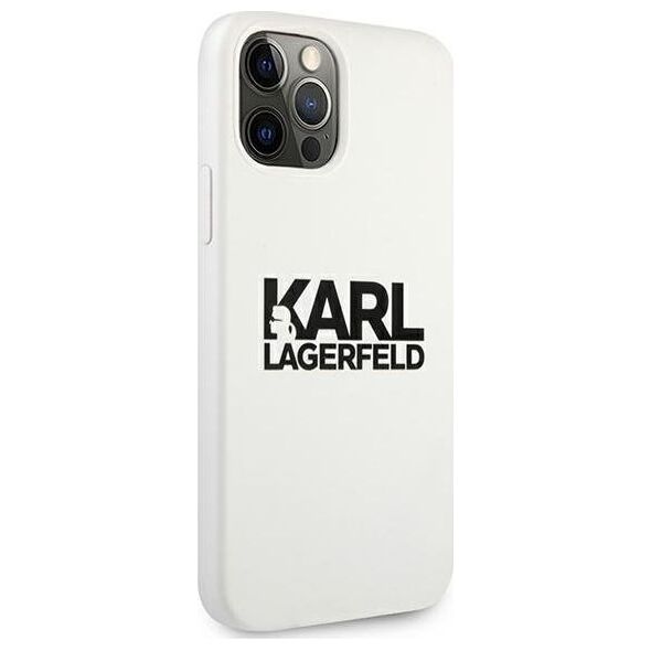 Karl Lagerfeld Karl Lagerfeld KLHCP12LSLKLWH iPhone 12 Pro Max 6,7" Silicone Stack Logo biały/white