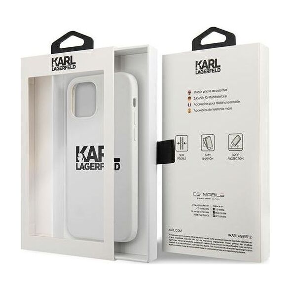 Karl Lagerfeld Karl Lagerfeld KLHCP12LSLKLWH iPhone 12 Pro Max 6,7" Silicone Stack Logo biały/white