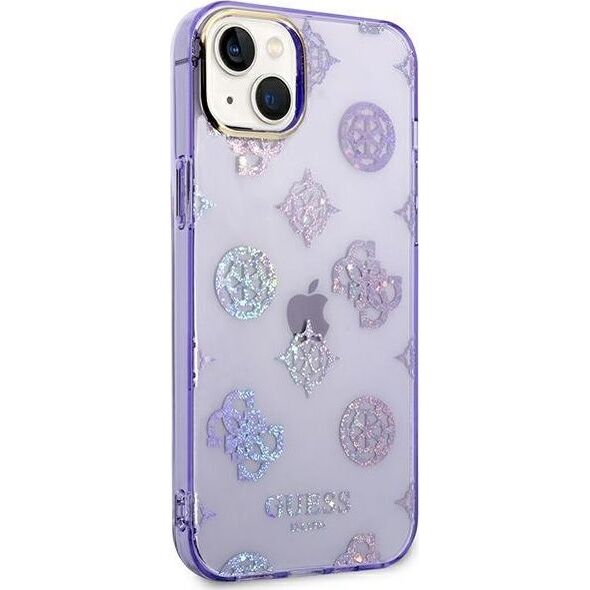 Guess Etui Guess do iPhone 14 Plus 6,7" liliowy/lilac hard case Peony Glitter