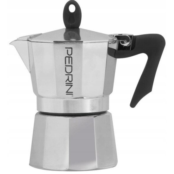 Pedrini Coffee Maker Aluminum 6 Cups silver black (9084-3) (90843)