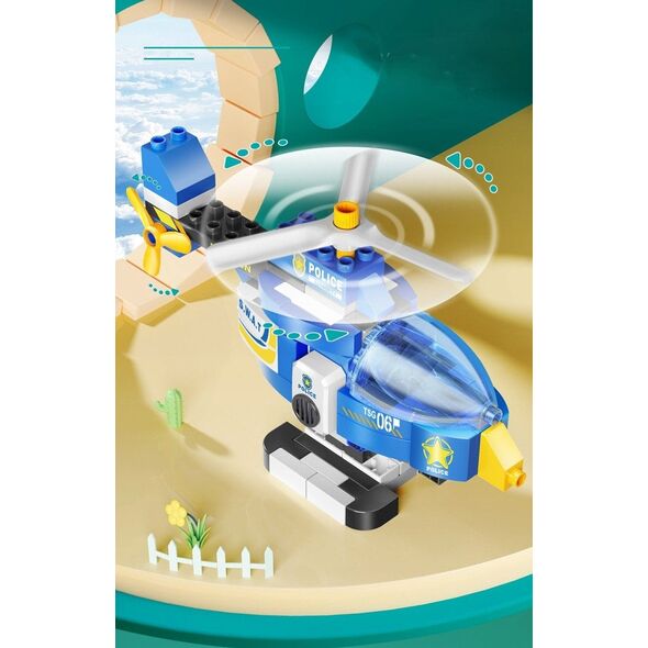 Klocki konstrukcyjne helikopter niebieski 120 elementÃ³w