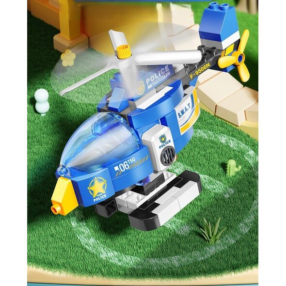 Klocki konstrukcyjne helikopter niebieski 120 elementÃ³w