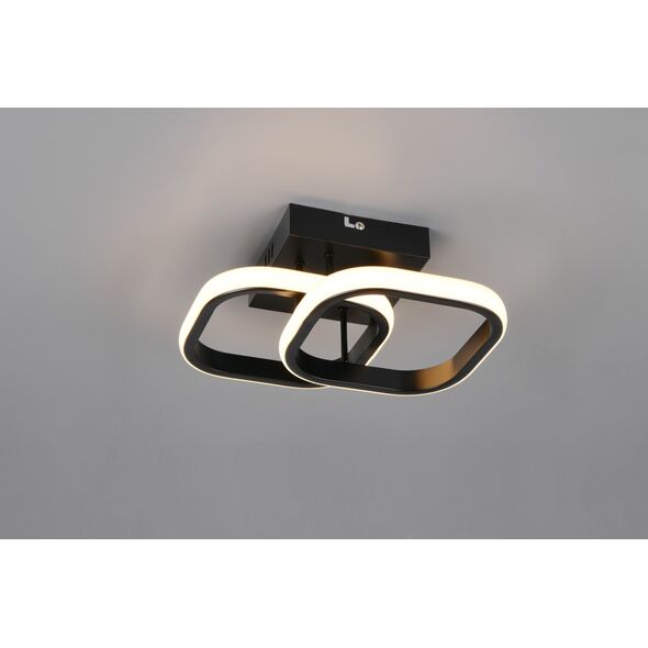 Ceiling LED lamp REALITY KASIA, 7W, 3000K, 800lm, black color. 10.5x24x24cm