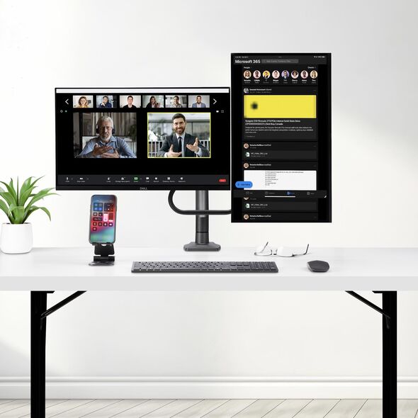 StarTech H2M1AS2-MONITOR-ARM uchwyt / stojak do monitorów 68,6 cm (27") Biurko Czarny