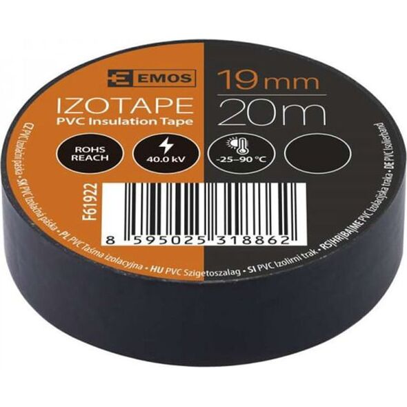 Emos PVC izoliacinė juosta IZOTAPE ULTRA 19/20 juoda