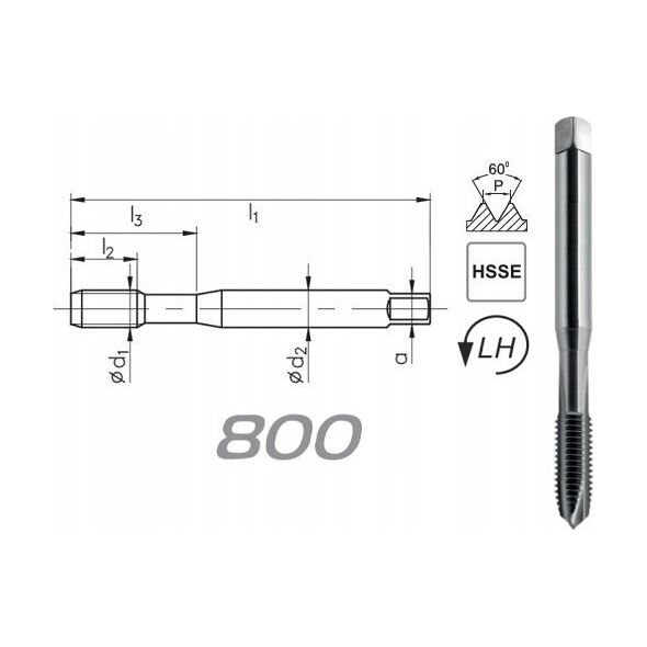 Fanar GWINTOWNIK M 8 DIN-371B LH (6H) HSSE 800