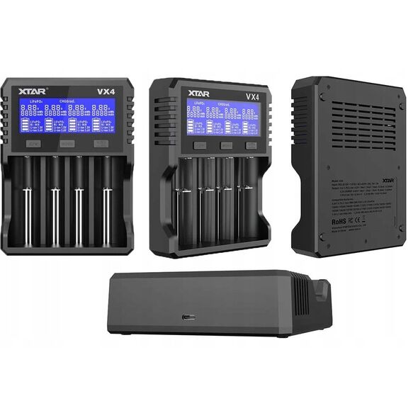 Ładowarka do akumulatorów Li-ion 1,5V / 3,6 / 3,7V / Li-FePO4 / Ni-MH, zestaw z zasilaczem - 4 kanały