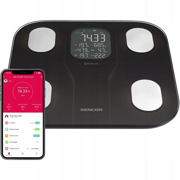SBS 9002BK Waga Fitness Bluetooth