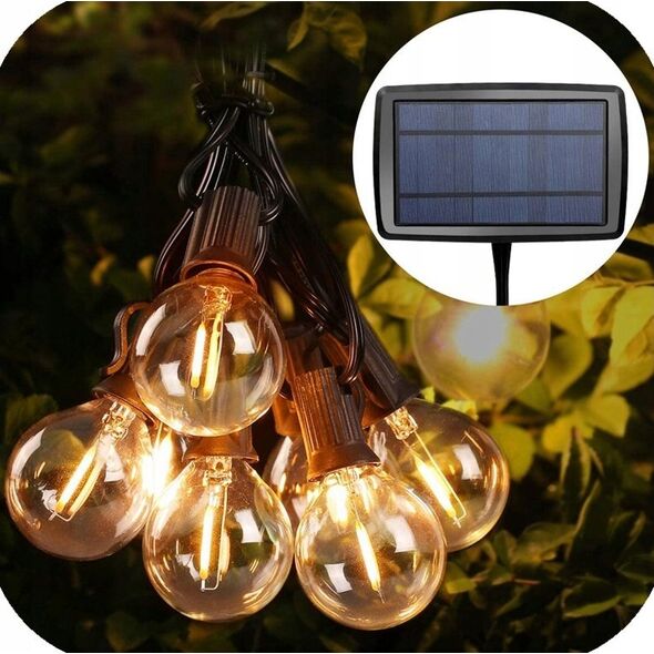 PS Girlanda solarna zewn. MOON in the room, 25 żarówek LED 3V 2700K ładowanie panel solar+ microUSB, 7,5 m