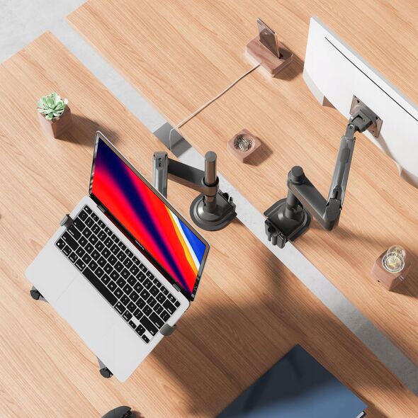 H100-FP Ergonomiczny uchwyt biurkowy do laptopa / monitora Regulacja 3D