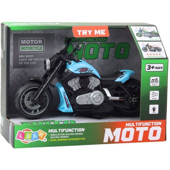 Motocykl Zabawkowy Na Baterie Napęd Światła Dźwięki Niebieski EDUKAMP